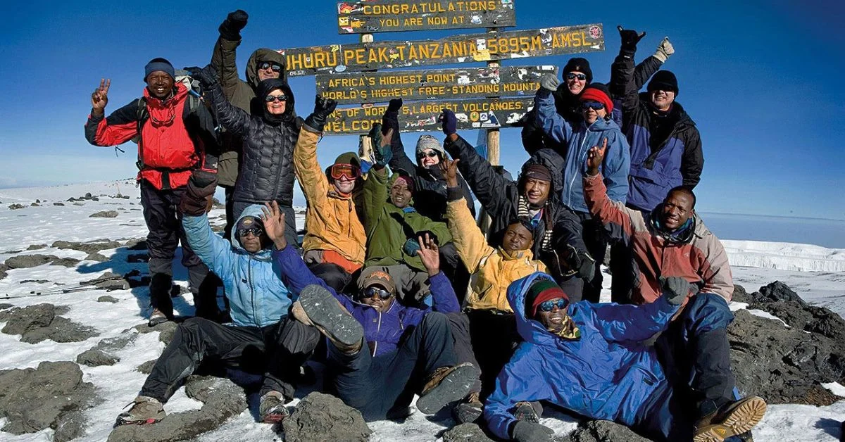 Climbers on Mount Kilimanjaro
