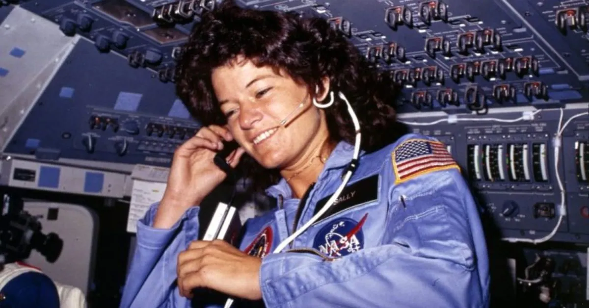 Sally Ride, first US woman in space, on the space shuttle Challenger in 1983